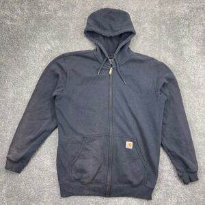 Carhartt Hoodie Mens Medium Blue Loose Fit Midweight Full Zip Faded